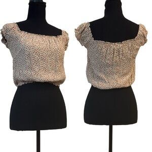 Brandy Melville Cream Floral Blouse